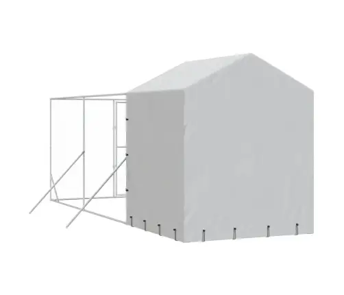 Katusega Koeraaedik, Hõbedane, 2X6X2,5 M, Tsingitud Teras