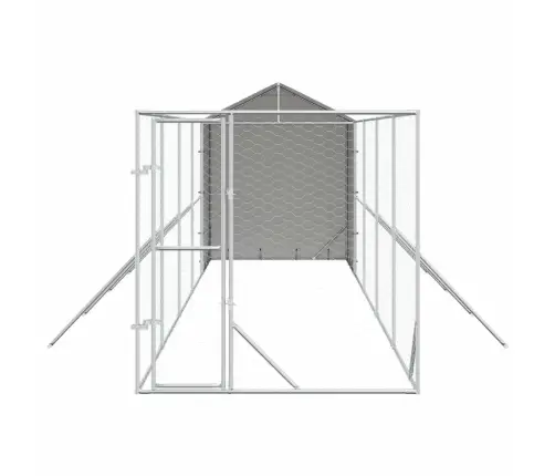 Suņu Voljērs Ar Jumtu, 2X10X2,5M, Cinkots Tērauds,Sudraba Krāsā Vidaxl