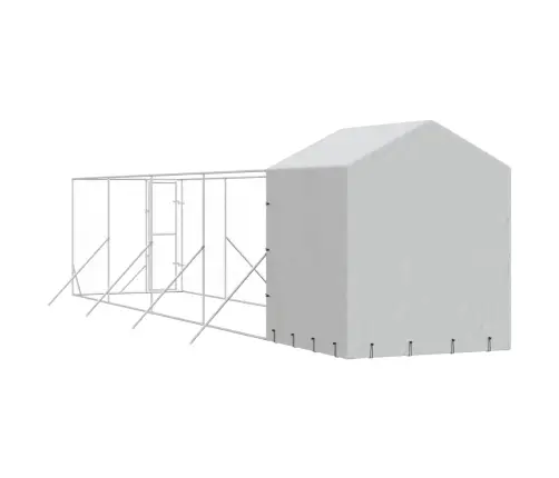 Suņu Voljērs Ar Jumtu, 2X10X2,5M, Cinkots Tērauds,Sudraba Krāsā Vidaxl