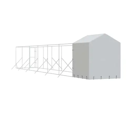 Suņu Voljērs Ar Jumtu, 2X14X2,5M, Cinkots Tērauds,Sudraba Krāsā Vidaxl