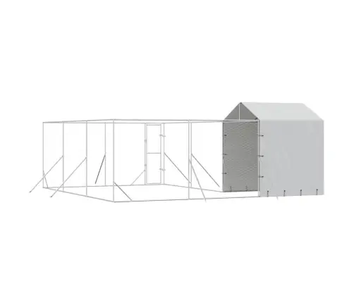 Katusega Koeraaedik, Hõbedane, 6X6X2,5 M, Tsingitud Teras