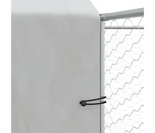 Katusega Koeraaedik, Hõbedane, 6X6X2,5 M, Tsingitud Teras