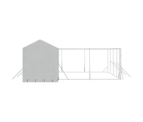 Lauko Voljeras Šunims Su Stogu, Sidabrinis, 10X6X2,5M, Plienas