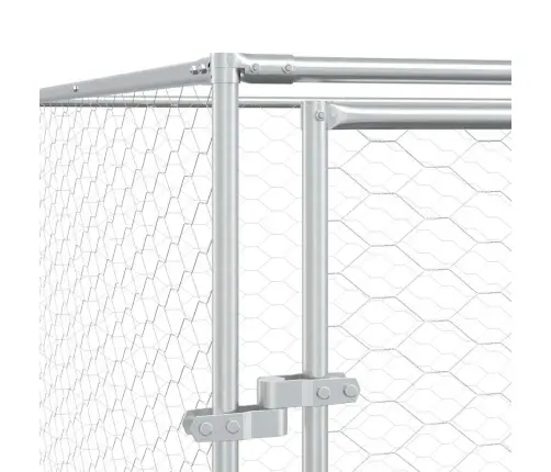 Lauko Voljeras Šunims Su Stogu, Sidabrinis, 10X6X2,5M, Plienas