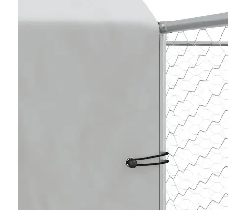 Lauko Voljeras Šunims Su Stogu, Sidabrinis, 10X10X2,5M, Plienas