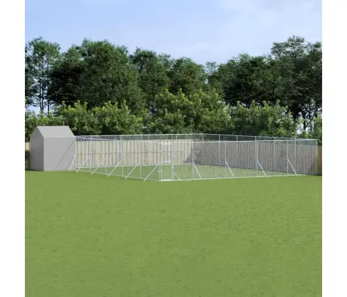 Katusega Koeraaedik, Hõbedane, 12X12X2,5 M, Tsingitud Teras