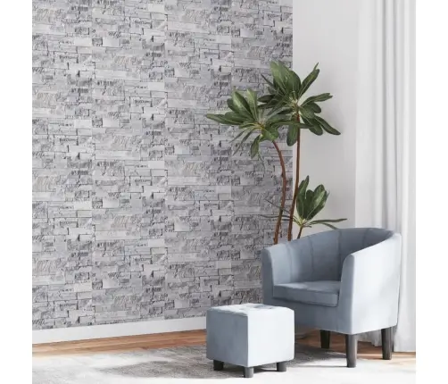 Tapete, 3D Akmens Dizains, Pelēka Un Brūna, 10X0,53 M, Neausta Vidaxl