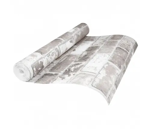 Tapete, 3D Ķieģeļu Dizains, Pelēka, 10X0,53 M, Neausta Vidaxl