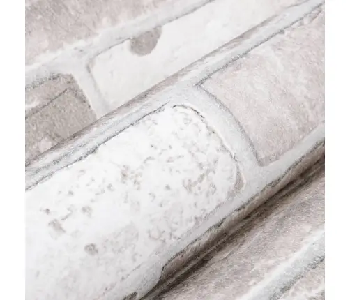 Tapete, 3D Ķieģeļu Dizains, Pelēka, 10X0,53 M, Neausta Vidaxl