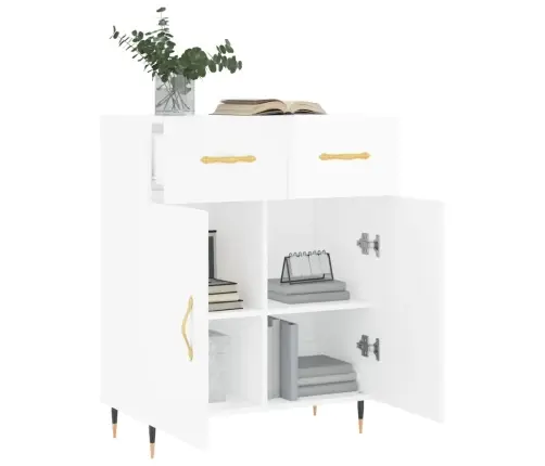 Puhvetkapp, Kõrgläikega Valge, 69,5 X 34 X 90 cm Tehispuit