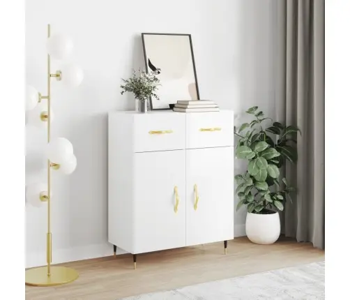 Puhvetkapp, Kõrgläikega Valge, 69,5 X 34 X 90 cm Tehispuit