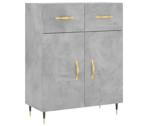 Kumode, Betona Pelēka, 69,5X34X90 Cm, Inženierijas Koks Vidaxl