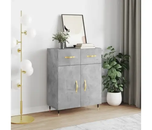 Kumode, Betona Pelēka, 69,5X34X90 Cm, Inženierijas Koks Vidaxl