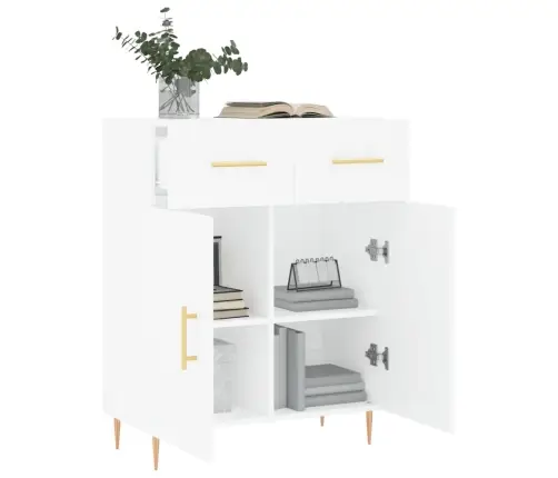 Kumode, Balta, 69,5X34X90 Cm, Inženierijas Koks Vidaxl