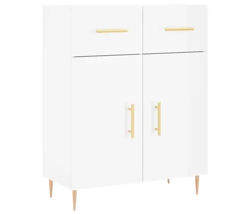 Kumode, Spīdīgi Balta, 69,5X34X90 Cm, Inženierijas Koks Vidaxl