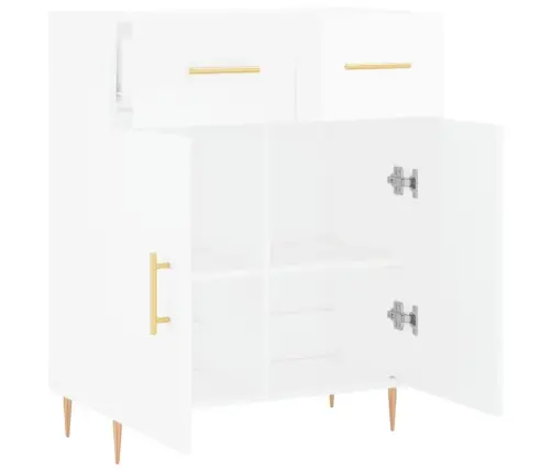Kumode, Spīdīgi Balta, 69,5X34X90 Cm, Inženierijas Koks Vidaxl