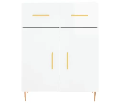 Kumode, Spīdīgi Balta, 69,5X34X90 Cm, Inženierijas Koks Vidaxl