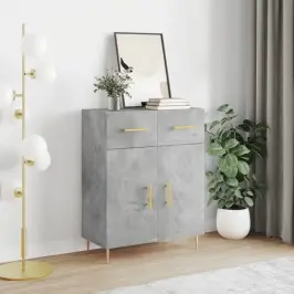 Kumode, Betona Pelēka, 69,5X34X90 Cm, Inženierijas Koks Vidaxl