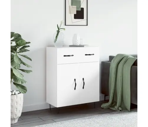 Kumode, Balta, 69,5X34X90 Cm, Inženierijas Koks Vidaxl