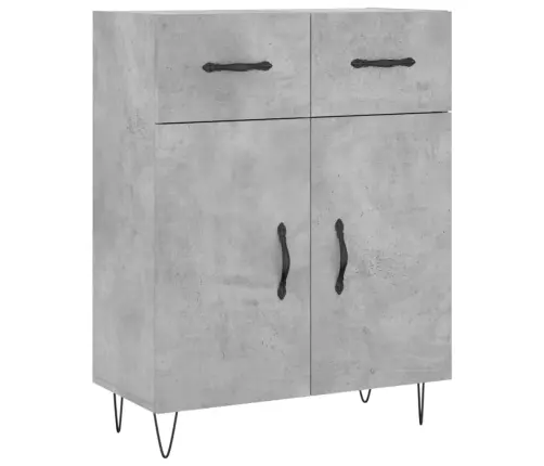 Kumode, Betona Pelēka, 69,5X34X90 Cm, Inženierijas Koks Vidaxl