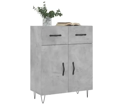 Kumode, Betona Pelēka, 69,5X34X90 Cm, Inženierijas Koks Vidaxl
