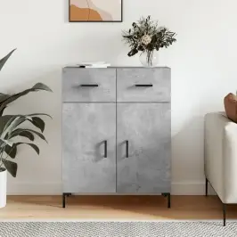 Kumode, Betona Pelēka, 69,5X34X90 Cm, Inženierijas Koks Vidaxl