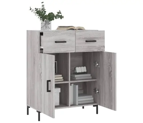 Kumode, Pelēka Ozolkoka, 69,5X34X90 Cm, Inženierijas Koks Vidaxl