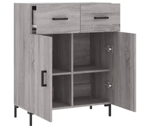 Kumode, Pelēka Ozolkoka, 69,5X34X90 Cm, Inženierijas Koks Vidaxl