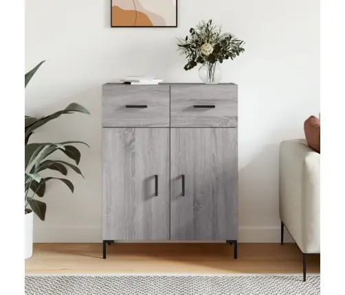 Kumode, Pelēka Ozolkoka, 69,5X34X90 Cm, Inženierijas Koks Vidaxl