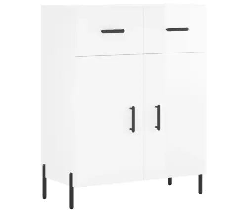 Kumode, Spīdīgi Balta, 69,5X34X90 Cm, Inženierijas Koks Vidaxl