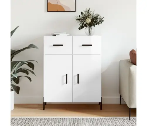 Kumode, Spīdīgi Balta, 69,5X34X90 Cm, Inženierijas Koks Vidaxl