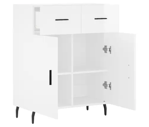 Kumode, Spīdīgi Balta, 69,5X34X90 Cm, Inženierijas Koks Vidaxl