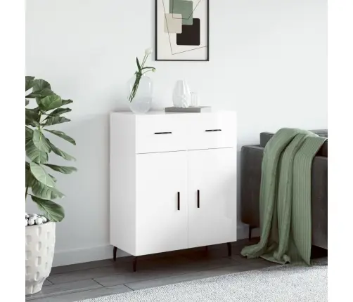 Kumode, Spīdīgi Balta, 69,5X34X90 Cm, Inženierijas Koks Vidaxl