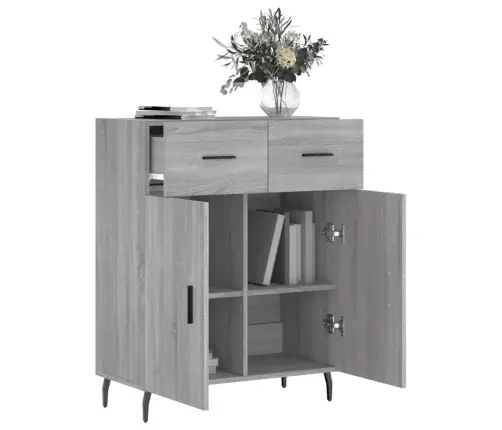 Kumode, Pelēka Ozolkoka, 69,5X34X90 Cm, Inženierijas Koks Vidaxl