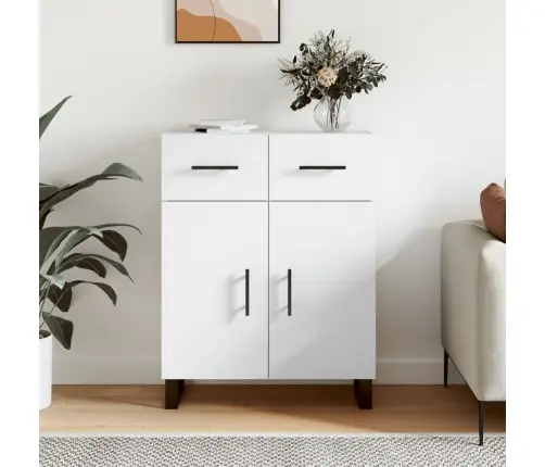 Kumode, Balta, 69,5X34X90 Cm, Inženierijas Koks Vidaxl