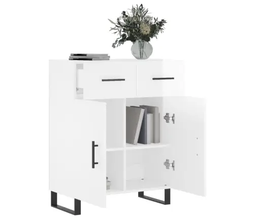 Kumode, Spīdīgi Balta, 69,5X34X90 Cm, Inženierijas Koks Vidaxl