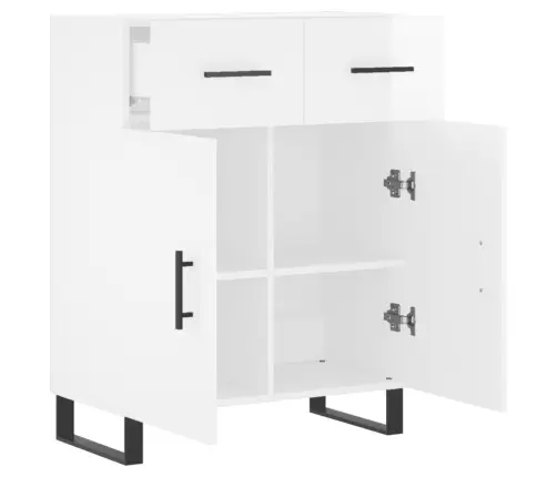 Kumode, Spīdīgi Balta, 69,5X34X90 Cm, Inženierijas Koks Vidaxl