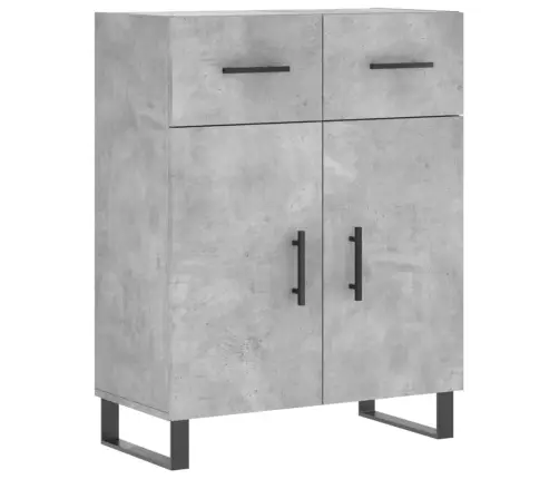 Kumode, Betona Pelēka, 69,5X34X90 Cm, Inženierijas Koks Vidaxl