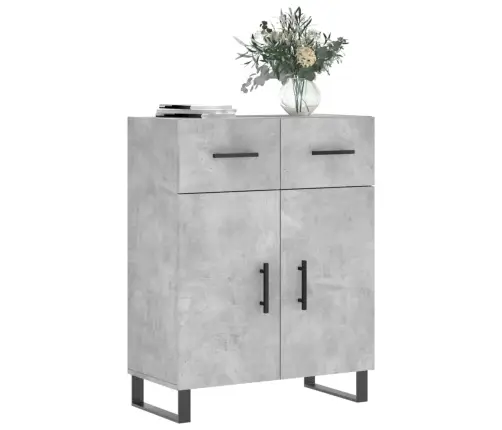 Kumode, Betona Pelēka, 69,5X34X90 Cm, Inženierijas Koks Vidaxl