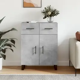 Kumode, Betona Pelēka, 69,5X34X90 Cm, Inženierijas Koks Vidaxl