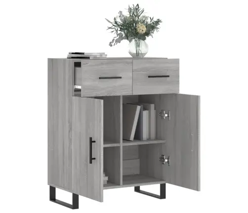 Kumode, Pelēka Ozolkoka, 69,5X34X90 Cm, Inženierijas Koks Vidaxl