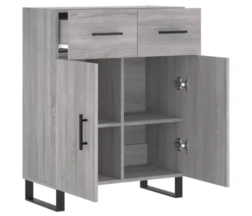 Kumode, Pelēka Ozolkoka, 69,5X34X90 Cm, Inženierijas Koks Vidaxl