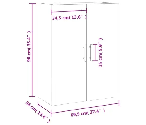 Sienas Skapītis, 69,5X34X90 Cm, Ozolkoka Krāsa Vidaxl
