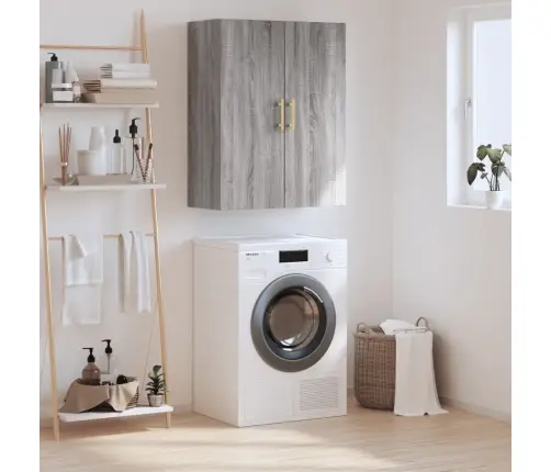 Sienas Skapītis, 69,5X34X90 Cm, Pelēcīga Ozolkoka Krāsa Vidaxl