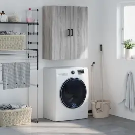 Sienas Skapītis, 69,5X34X90 Cm, Pelēcīga Ozolkoka Krāsa Vidaxl