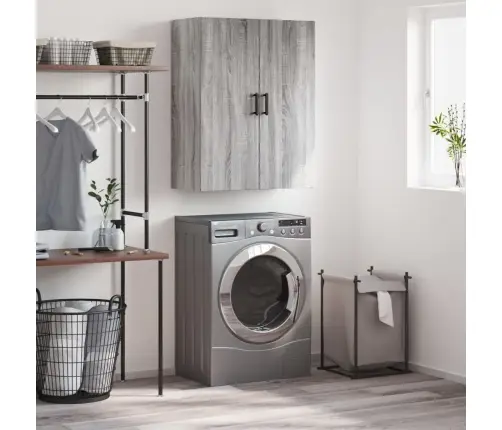 Sienas Skapītis, 69,5X34X90 Cm, Pelēcīga Ozolkoka Krāsa Vidaxl Sienas Skapītis, 69,5X34X90 Cm, Pelēcīga Ozolkoka Krāsa Vidaxl