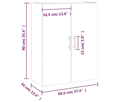 Prie Sienos Montuojama Spintelė, Sonoma Ąžuolo, 69,5X34X90Cm