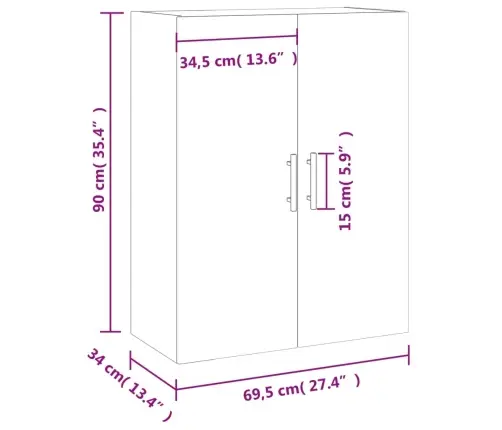 Seinakapp, Suitsutatud Tamm, 69,5 X 34 X 90 Cm