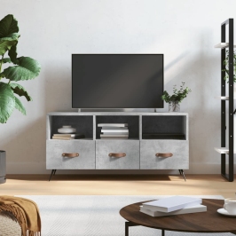 Tv Skapītis, Betona Pelēks, 102X36X50 Cm, Inženierijas Koks Vidaxl
