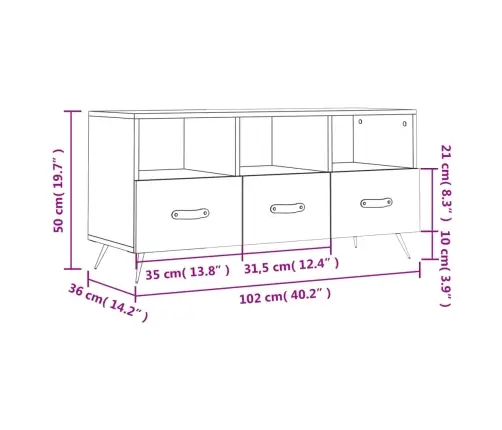 Telerikapp, Suitsutatud Tamm, 102 X 36 X 50 cm Tehispuit Telerikapp, Suitsutatud Tamm, 102 X 36 X 50 cm Tehispuit